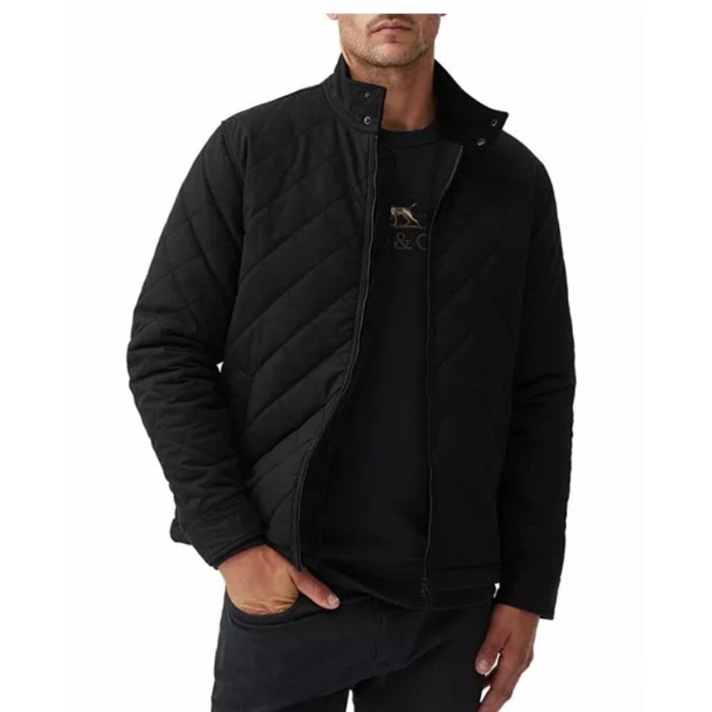 Rodd & Gunn Fenwick Quilted Jacket Black Mens Sz XL Zip Up Lined Padded